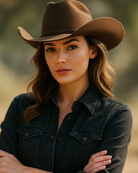 woman wearing a cowboy hat